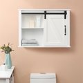 Facelift First Luxen Home Farmhouse White MDF Bathroom Wall Cabinet FA2684112